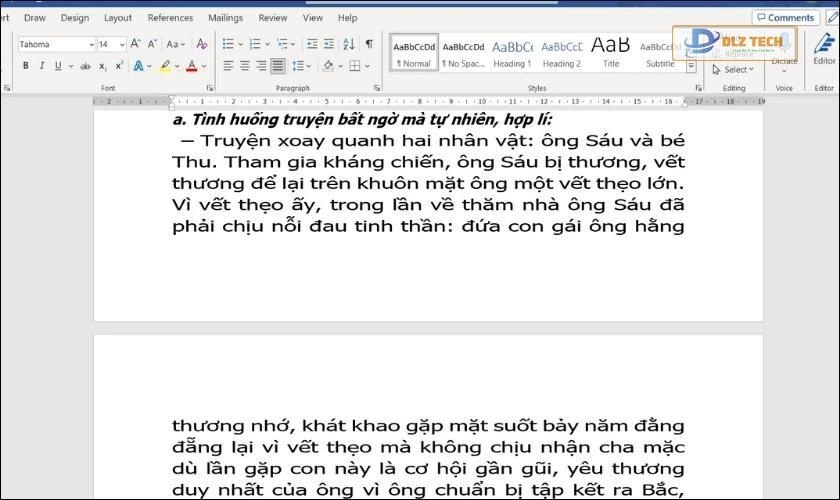 Kết quả sau khi thực hiện chỉnh khoảng cách các ký tự trong Word