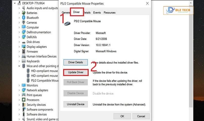 Chọn mục Update Driver