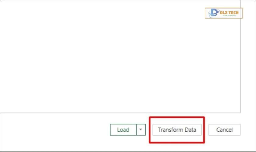Tick vào mục Transform data