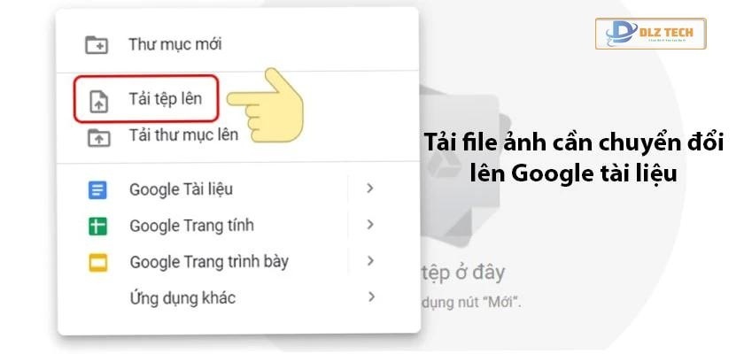 Chuyển file ảnh sang word bằng Google Tài liệu