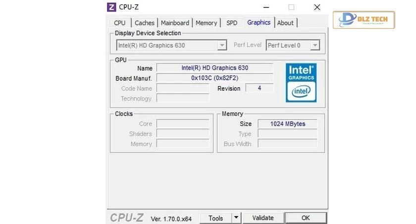 Thông tin card đồ họa trong CPU-Z