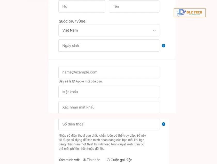Đăng ký tài khoản iCloud trên máy tính