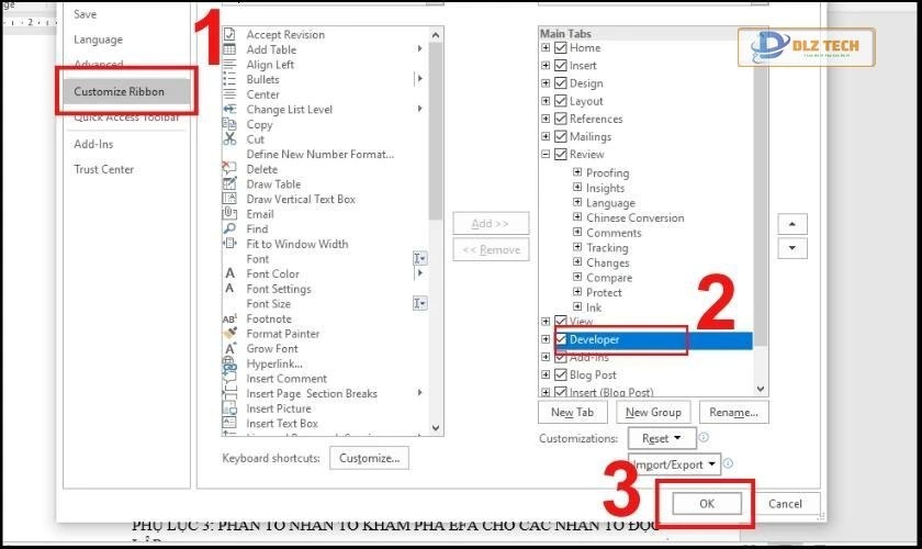 Hướng dẫn dùng thẻ Developer