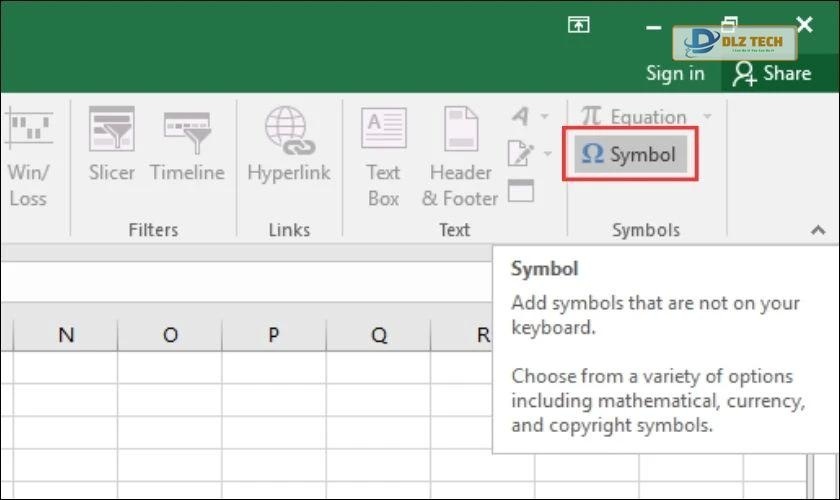Chọn vào công cụ Insert