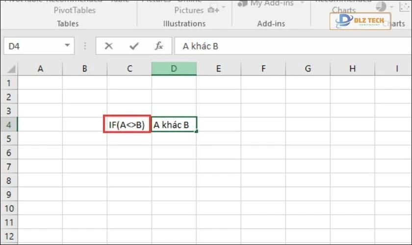 Cách viết dấu khác trong công thức tính toán