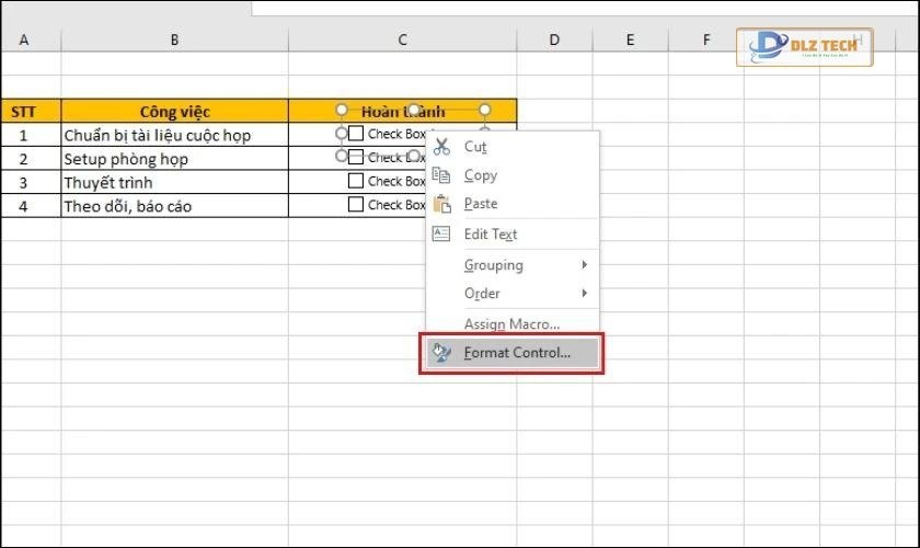 Cách tùy chỉnh, thay đổi định dạng dấu tích trong Excel
