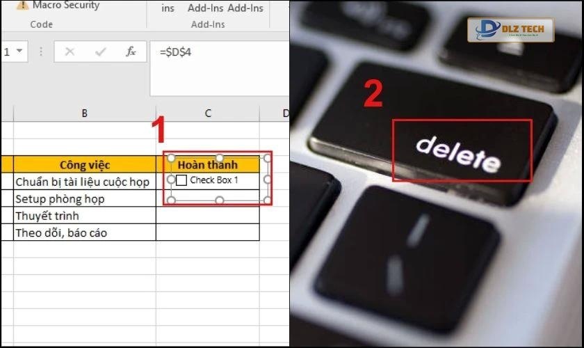 Cách xóa check box