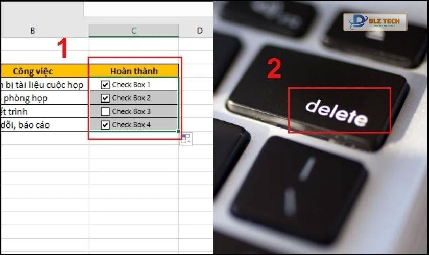 Xóa nhiều check box