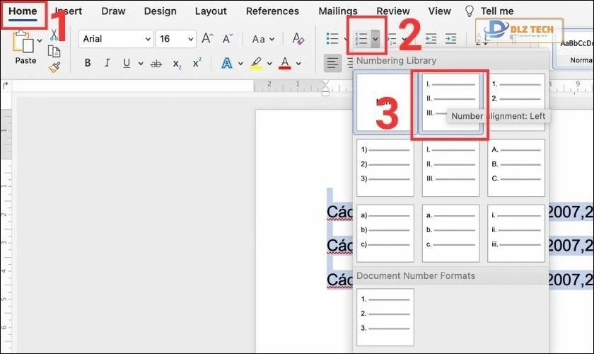 Hướng dẫn cách viết số la mã trong Word 2007, 2010, 2016