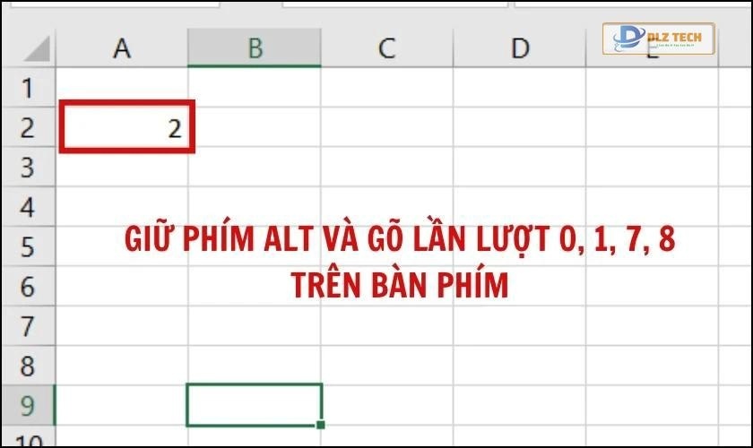 Cách viết số mũ trong Excel bằng phím tắt