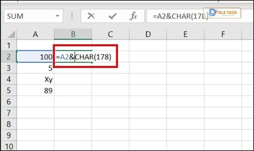 Cách viết số mũ trong Excel 2010, 2016 bằng hàm