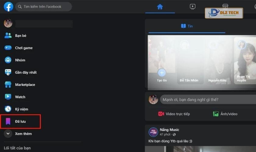 nhấn vào mục đã lưu trên máy tính