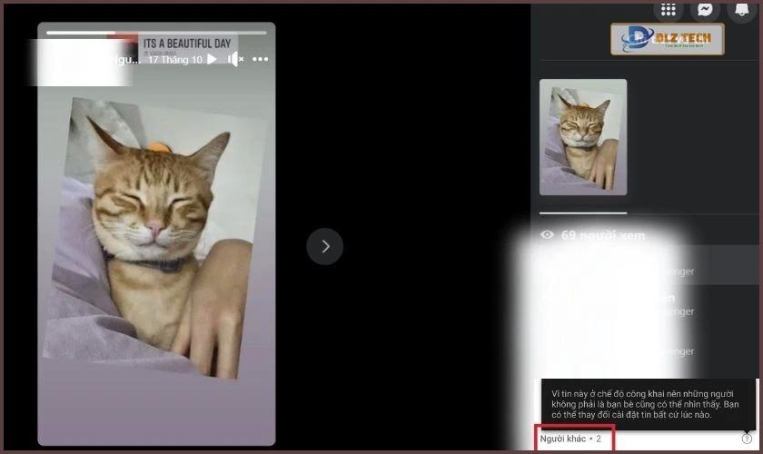 Số lượng người lạ xem story sẽ được hiển thị ở cuối danh sách