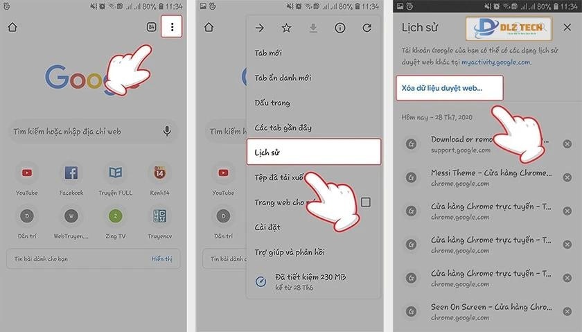 Hướng dẫn xoá lịch sử tìm kiếm Google trên Android