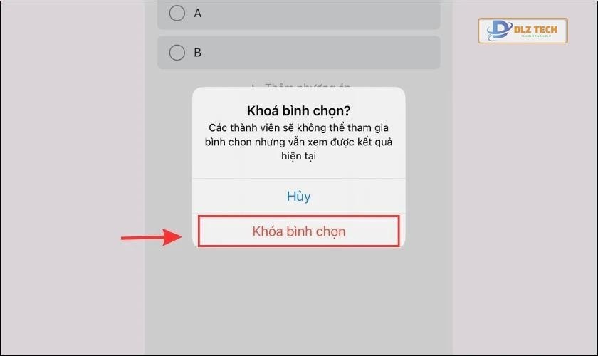 Xác nhận Khóa bình chọn