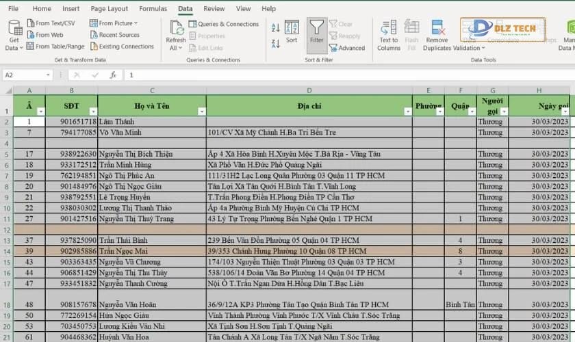 xoá dòng trống trong excel bằng lệnh go to special
