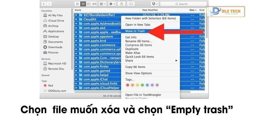 Cách xóa file trên Macbook bằng phương pháp thủ công
