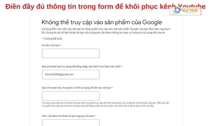 Cách khôi phục kênh Youtube đã xóa