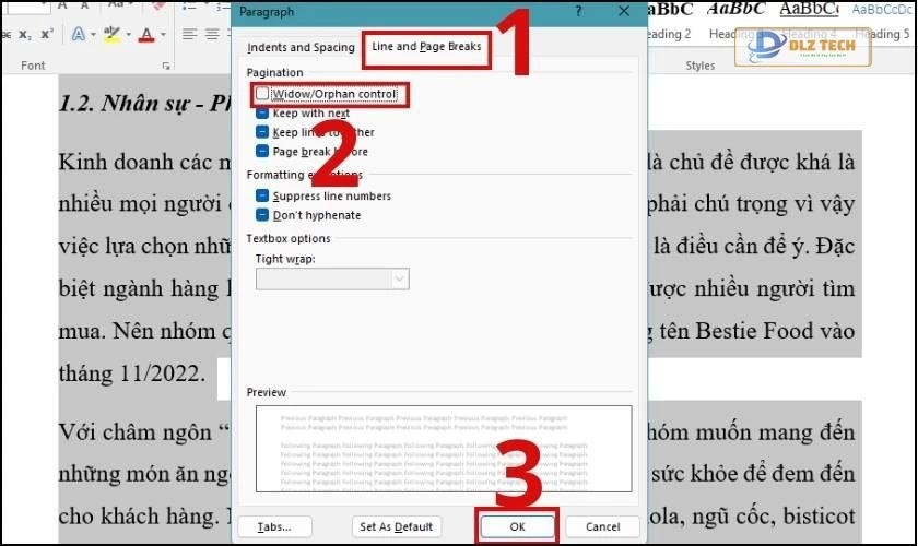 cách xóa khoảng trắng cuối trang trong word