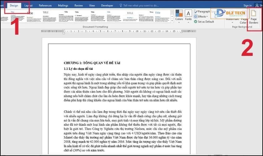 Hướng dẫn xóa khung trang bìa trong Word