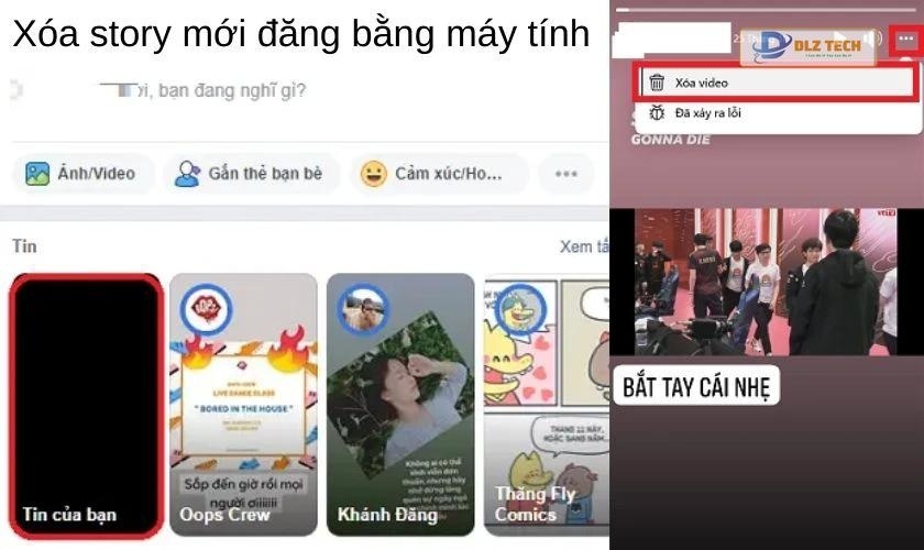 cách xoá story trên facebook bằng máy tính