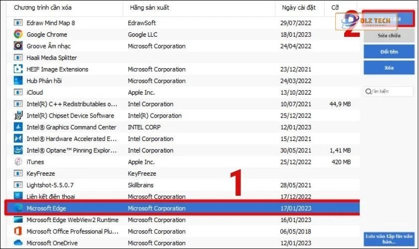 Bấm Uninstall để xóa bất kỳ ứng dụng nào trên máy tính