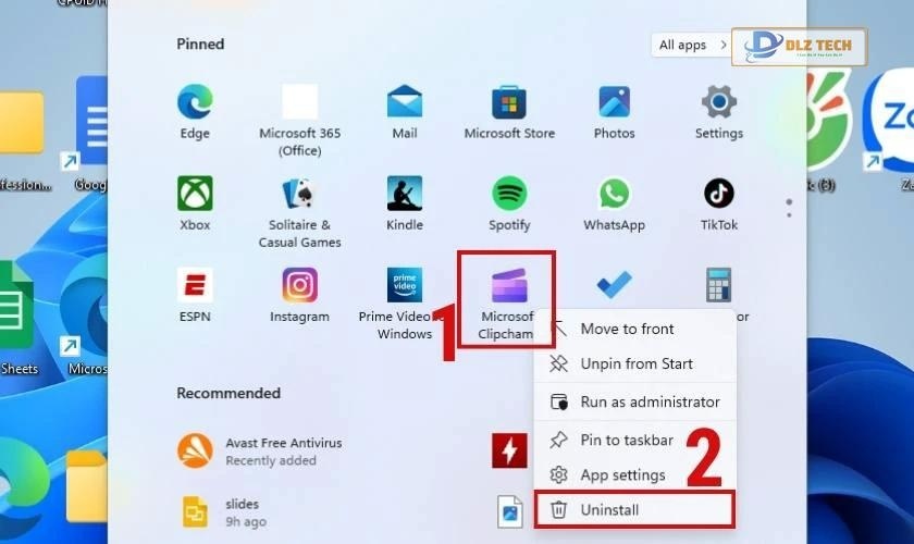 Gỡ ứng dụng cài từ Microsoft Store và chương trình từ màn hình Start