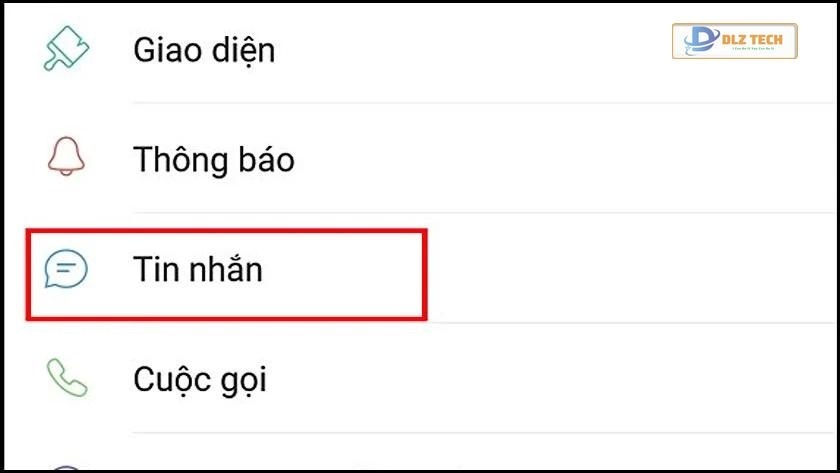 Chọn mục tin nhắn