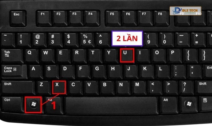 Tắt máy tính bằng bàn phím Win 10