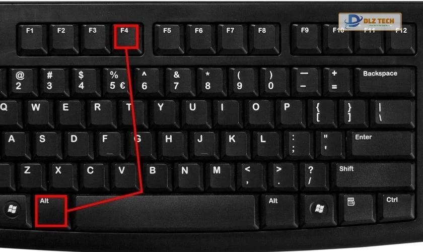 Nhấn tổ hợp phím ALT + F4 sẽ xuất hiện cửa sổ Shut Down Window