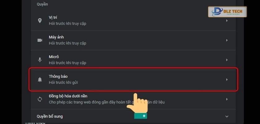 Chọn thông báo