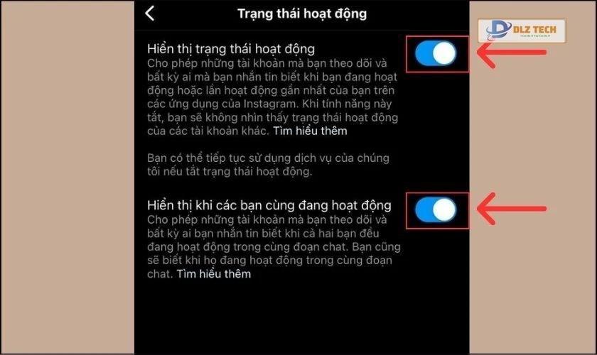 Bấm nút gạt qua trái