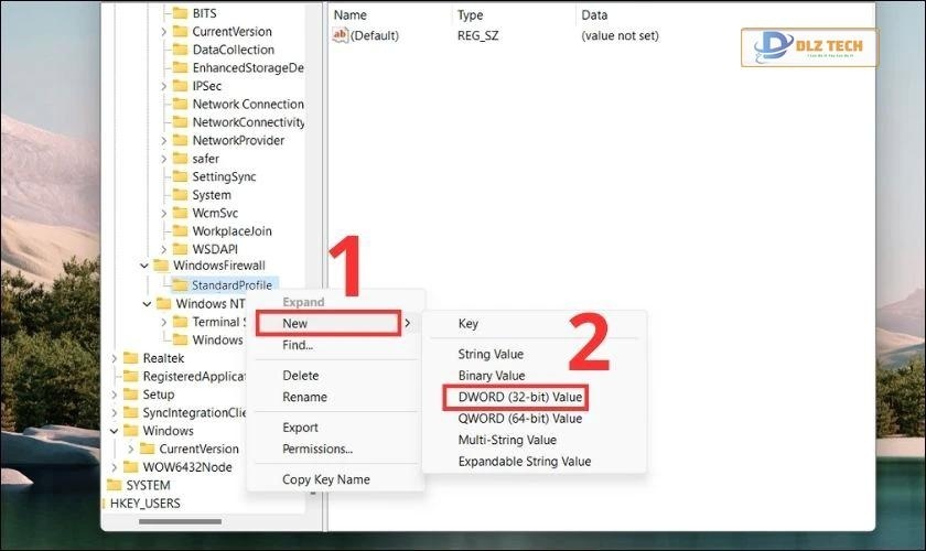 Thực hiện chọn vào mục StandardProfile