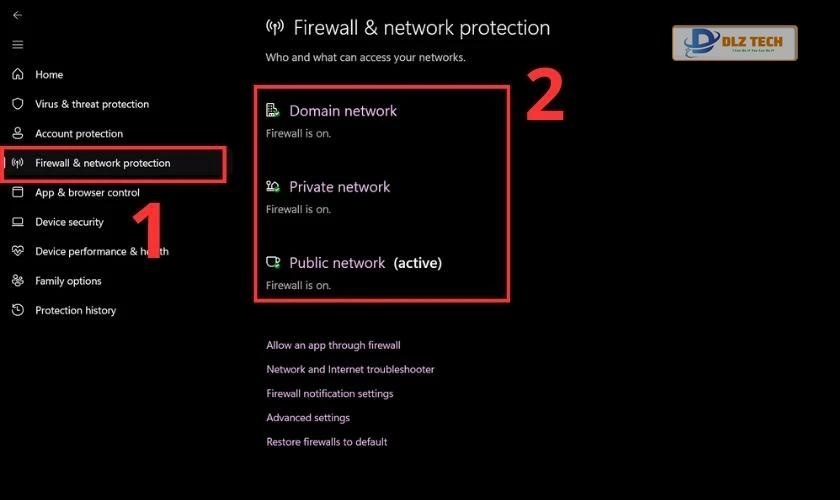 3 chế độ tắt của tường lửa trên Win 11