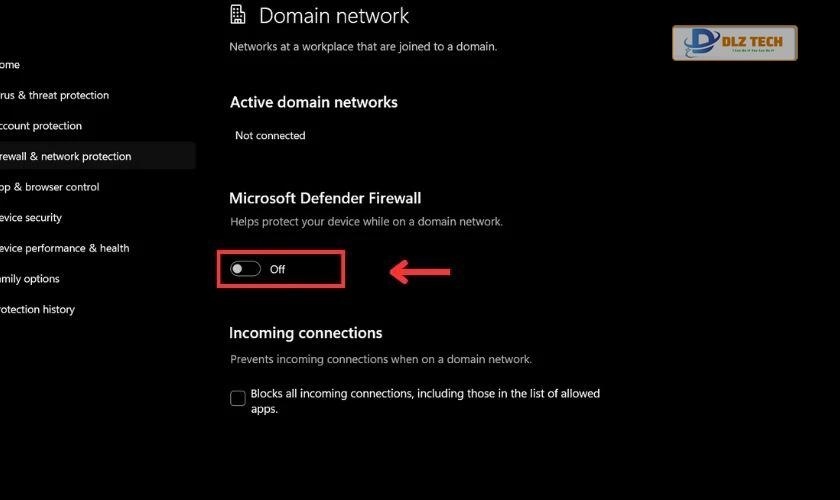 Giao diện của Microsoft Defender Firewall