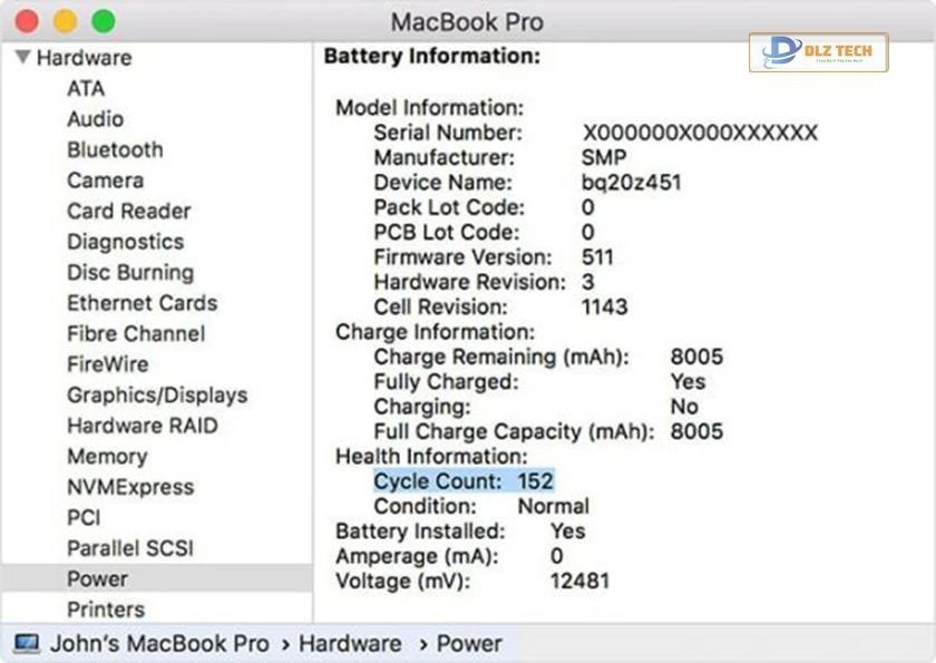 Kiểm tra pin Macbook cũ