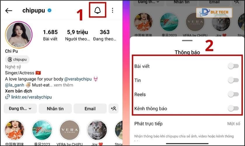 Có cách tắt âm thanh thông báo Instagram không?
