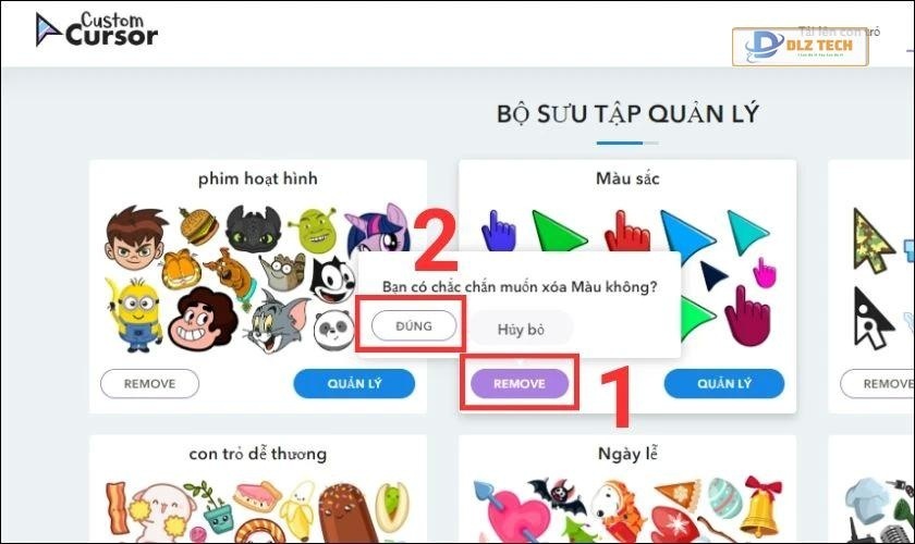 xoá con trỏ chuột trên cửa hàng tiện ích