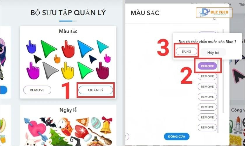 xoá bộ sưu tập con trỏ chuột trên chrome