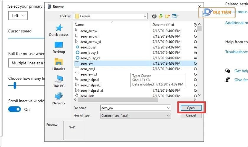 thay đổi hình dạng cursor trên máy tính