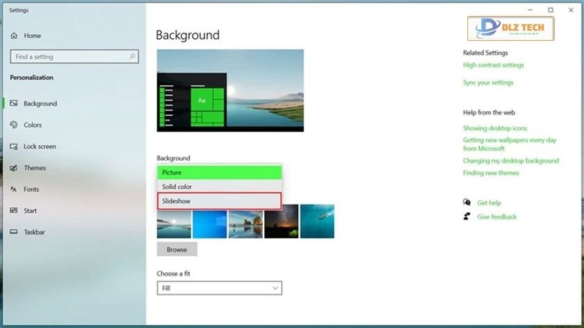 Đặt hình nền win 11 từ thư viện ảnh