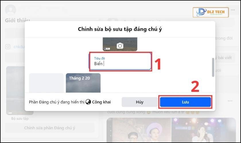 Đặt tên cho bộ sưu tập và bấm Lưu