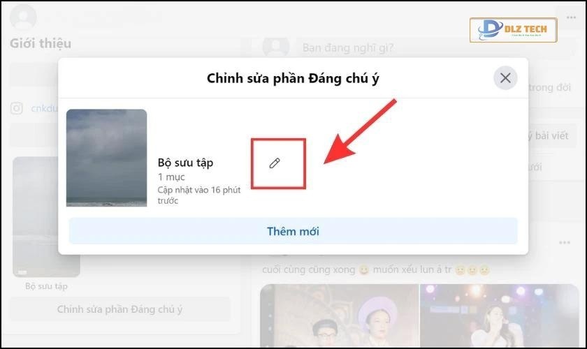 Nhấn vào bút chì để chỉnh sửa