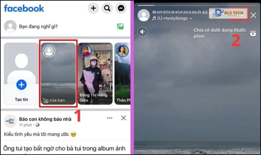 Cách thêm câu chuyện hiện tại vào tin nổi bật Facebook