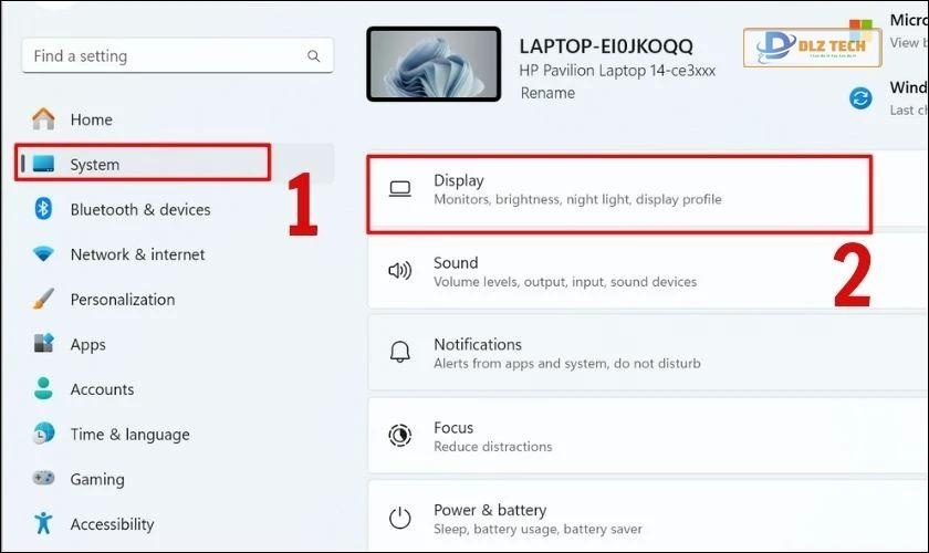 Cách thu nhỏ, phóng to màn hình máy tính tại mục Settings