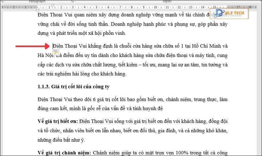 Cách lùi đầu dòng trong Word bằng phím Tabs