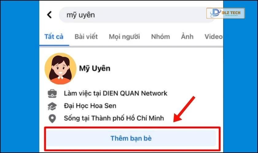 Bỏ chặn vừa nãy và nhấn nút Thêm bạn bè