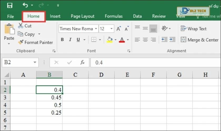 Cách định dạng phần trăm trong Excel