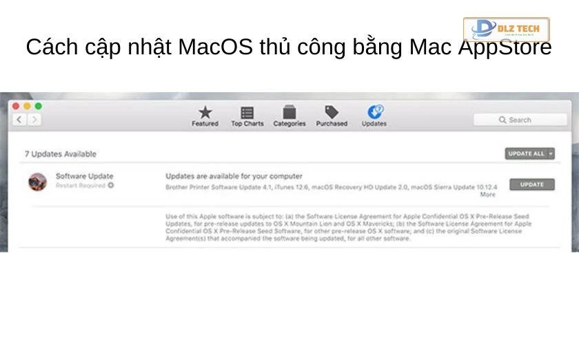 Cài đặt tự động Mac OS update