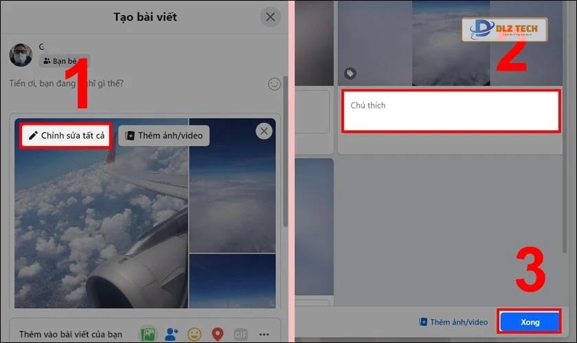 Sau đó, bạn chọn mục Chỉnh sửa tất cả và viết caption